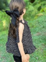 کد ۱۳۴۴ شومیز شورت مشکی طرح شکوفه - Image 5