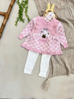 کد ۱۵۷۴ تونیک شلوار طرح خرس تاج دار - Image 4