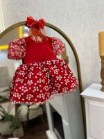 کد ۱۶۱۹ پیراهن قرمز گل گچی - Image 2