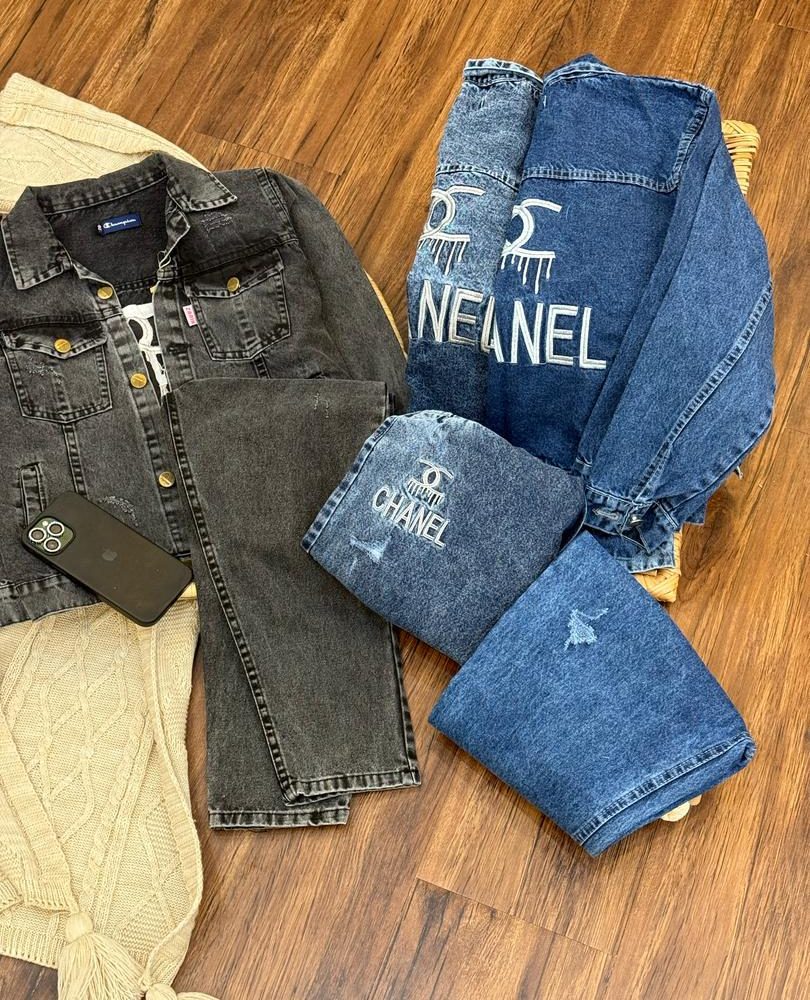کد ۱۷۸۵ کت و شلوار جین طرح CHANEL