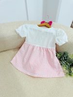 کد ۲۳۵۲ پیراهن وارداتی چهارخونه صورتی با خرگوش - Image 2