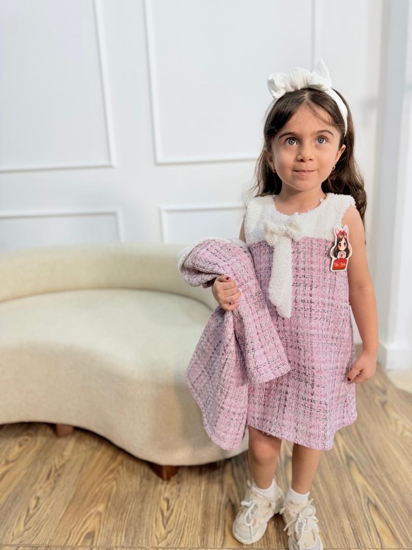 IMG-20251029-WA0020 کد ۲۸۰۰ سارافون +کت شنل چهارخونه صورتی - Image 2