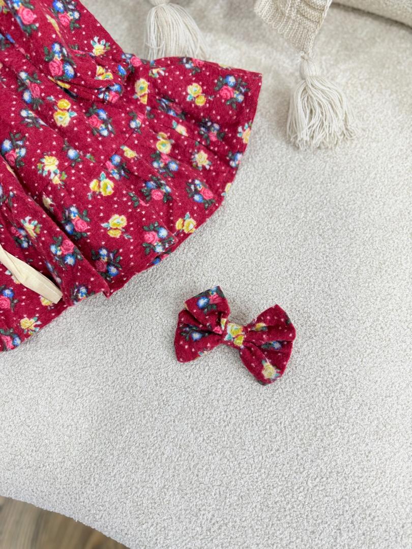 IMG-20251101-WA0005 کد ۲۸۱۴ پیراهن لینن کرکی قرمز (زرشکی روشن) - Image 5