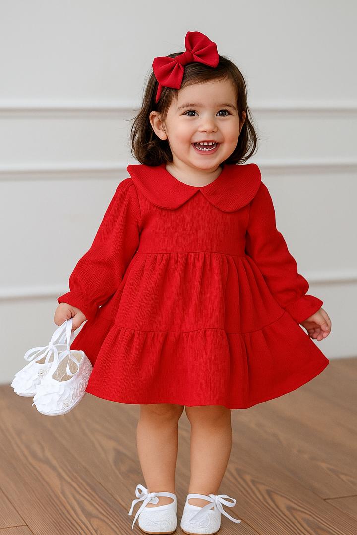 IMG-20251105-WA0057 کد ۲۸۳۷ پیراهن طرح پفکی قرمز - Image 1