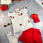 کد ۷۶۲ بلوز و شلوارک توت فرنگی