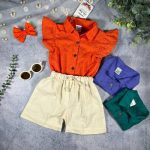 شلوارک لینن کرم