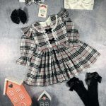 کد ۶۹۶ چهارخونه طوسی طرح ناستیا 6 تا ۷ سال