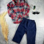 کد ۶۴۸ شیکت چهارخونه قرمز پسرانه