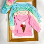 کد ۹۱۵ بلوز و شلوارک طرح بستنی قیفی