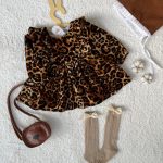 کد ۱۴۲۲ پیراهن مخمل کتان پلنگی طرح سیتا