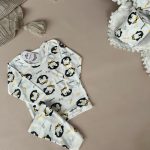 کد 1017 ست بلوز شلوار ارزان طرح پنگوئن