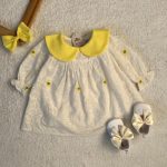 کد ۱۰۷۸ پیراهن گلدوزی زرد طرح شیما