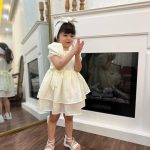 کد ۱۱۳۴ پیراهن پاپیونی کرم (شیری)