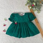 کد ۱۱۷۸ پیراهن سوزن دوزی سبز طرح زمرد