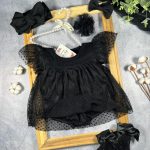 کد 1167 بادی خالدار دانتل مشکی