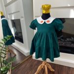 کد ۱۲۱۸ پیراهن طرح ژاکلین+یقه گلدوزی شده