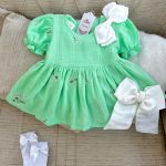 کد ۱۲۶۱ پیراهن طرح یاقوت سبز