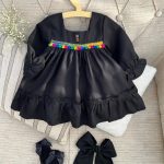 کد 2144 پیراهن زنگوله دار محرمی آستین بلند