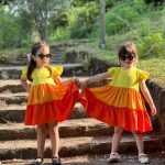 کد ۱۳۵۴ پیراهن طرح رنگی رنگی