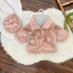 کد ۱۴۹۳ کت خز+کلاه وارداتی کالباسی  SOLO