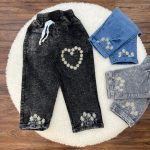 کد ۱۵۱۶ شلوار جین اقتصادی طرح بابونه