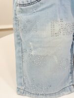 کد 3855 شلوارک جین نگینی طرح Dior - Image 3