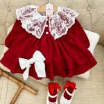 کد ۱۶۴۹ پیراهن طرح شانلی قرمز