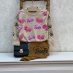 کد ۱۷۰۷ بلوز شلوار طرح قلب باربی