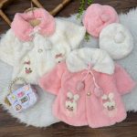 کد 2539 ست کلاه و کت خز وارداتی طرح خرگوش زیبا