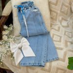 کد ۱۸۵۱ شلوار جین بگ آبی طرح نلین