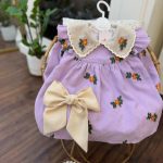 کد ۱۸۵۸ پیراهن طرح برلیان بنفش (یقه لینن)