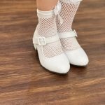 کد ۱۸۷۰ کفش پاشنه بلند مجلسی سفید طرح ایرانا