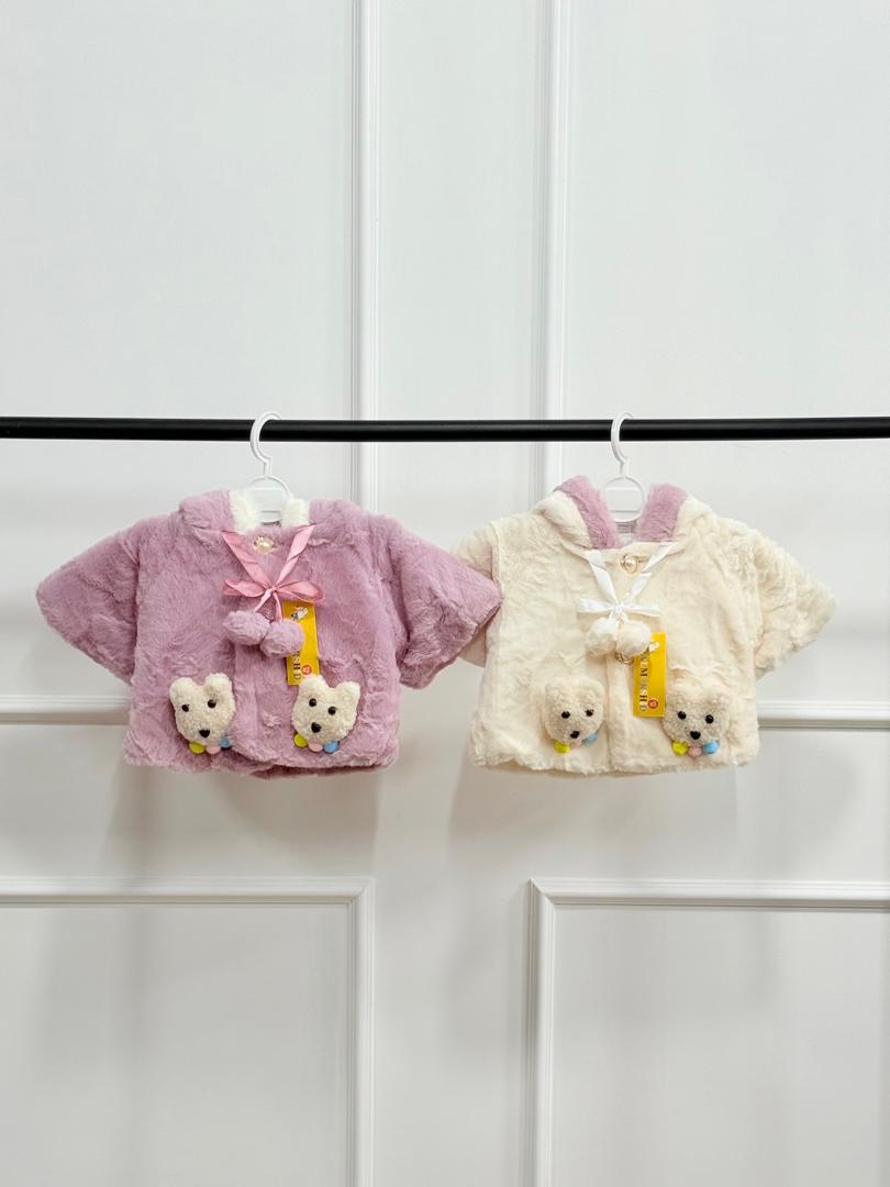 کد 2588 شنل آستر دار وارداتی طرح خرس سفید