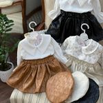 کد 1940 سه تیکه چرم و موسلین و مازاراتی (کلاه و بلوز و دامن)