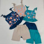 کد ۲۰۲۸ سارافون شلوارک تابستانی طرح دریا