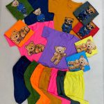 کد ۲۰۳۲ تیشرت و شلوارک خواهر و برادری خرس