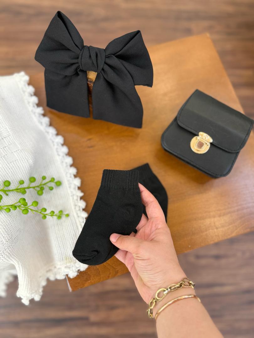 کد 2881 جوراب ساده مشکی مچ دار SILK