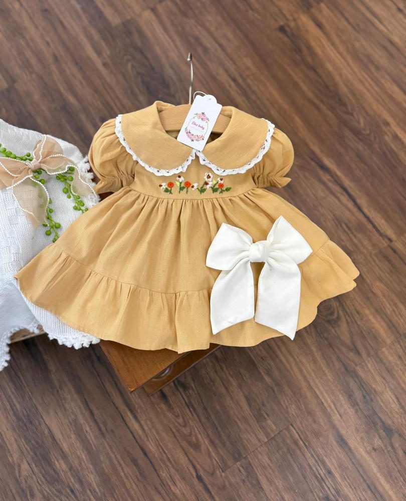 کد ۲۱۵۴ پیراهن لینن گلدوزی طرح رستا