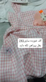 کد ۲۳۵۲ پیراهن وارداتی چهارخونه صورتی با خرگوش - Image 5