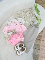 کد ۲۳۹۲ ست بلوز و شلوارک بلند+گلسر طرح زنبور