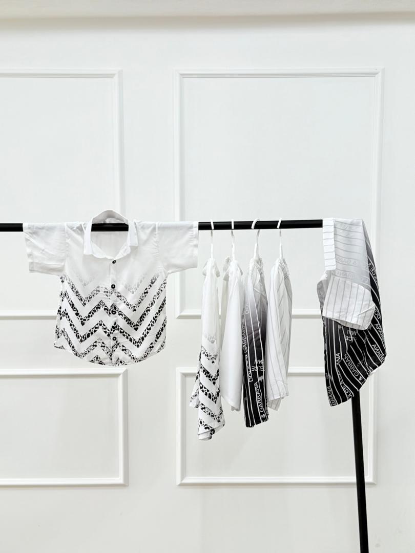 کد ۲۴۴۴ بلوز شلوارک راه راه پسرانه