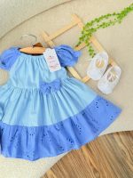 کد 2455 پیراهن سوزندوزی طرح بلوبری - Image 4