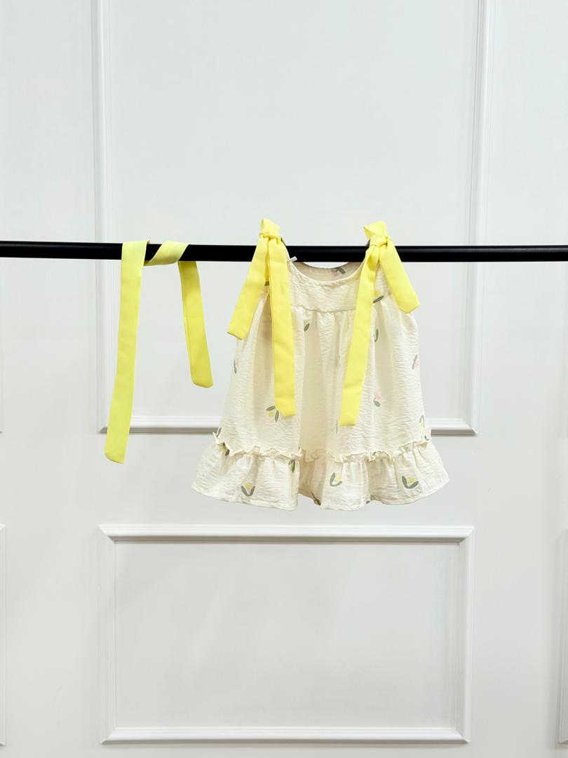 کد 2465 پیراهن سرشانه پاپیون طرح مارینا