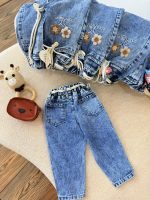 کد ۲۴۸۳ شلوار جین گل برجسته طرح GOOD FLOWERS - Image 6