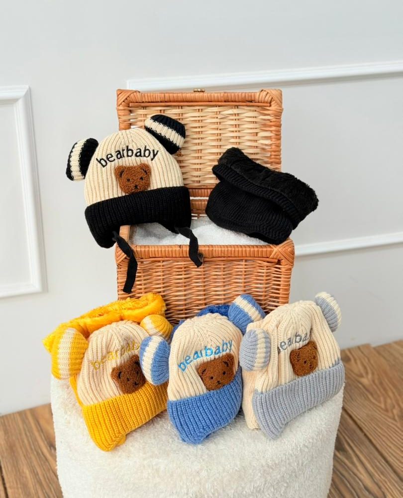 کد ۲۵۶۴ کلاه و گردنی طرح bear baby