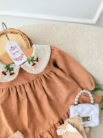 کد ۲۶۰۳ پیراهن کبریتی یقه گلدوزی طرح دل آنا - Image 2
