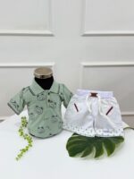 کد 3934 تیشرت خرسی + شلوارک سفید با خال های رنگی - Image 2