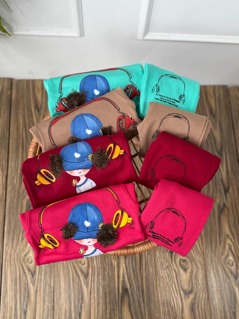 کد ۲۶۸۷ بلوز شلوار دختر کلاه آبی