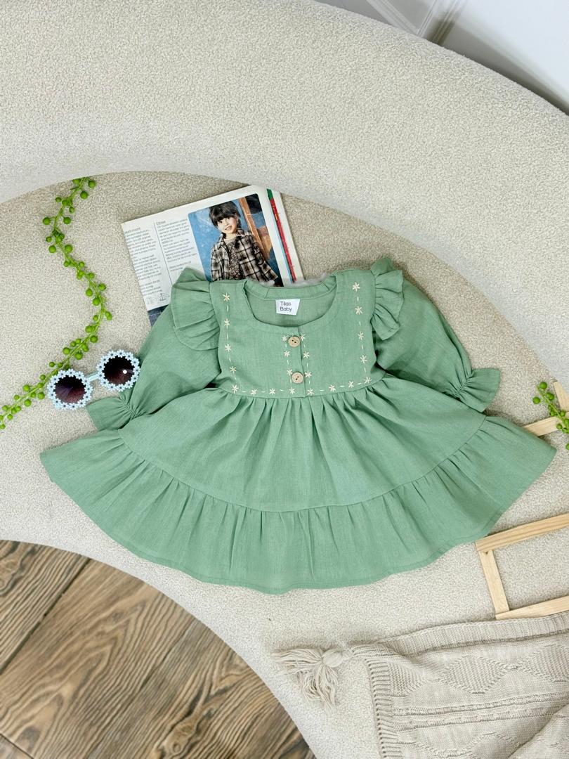 کد ۲۷۰۴ پیراهن طرح روشنک سبز