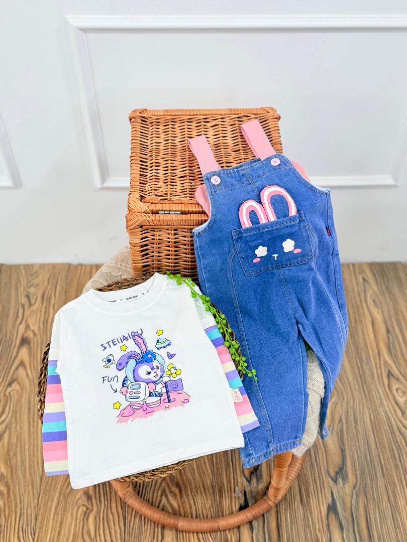 کد ۲۷۰۹ ست بیلر وارداتی طرح دوتیکه شلوار لنتی بالدار